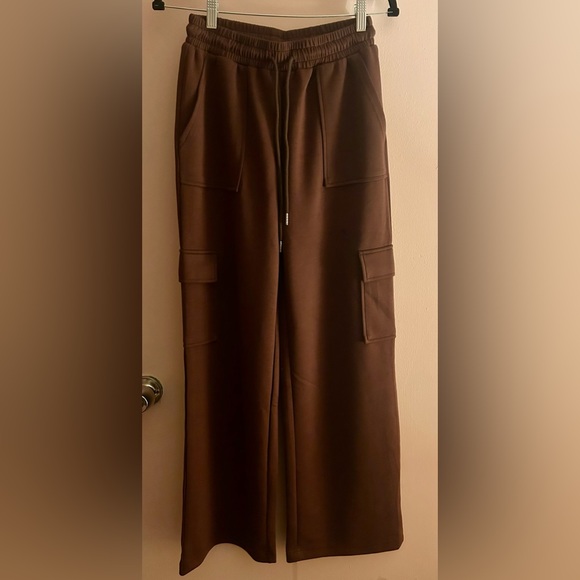 Women's High-Rise Relaxed Fit Baggy Wide Leg Trousers - Brown Size S - Picture 1 of 6
